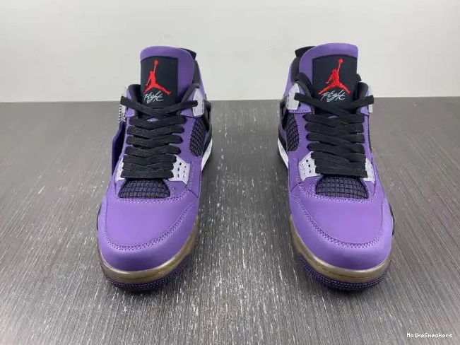 MaikeSneakers LN4 Retro 766296 Purple and 4 Travis (Friends Jordan Family) Scott 0420